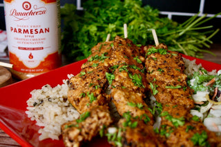 Spicy Parmesan Chick'n Skewers